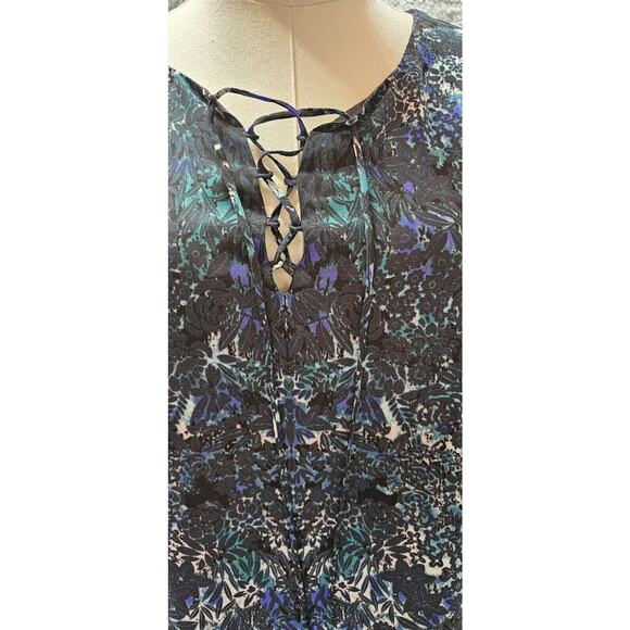 CAbi Green Black‎ Noel Eternity Dress 3339 Sheer Sleeve Lightweight Flowy Small - Picture 3 of 5